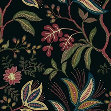 Forest Flourish Botanical Ebony Peel and Stick Wallpaper