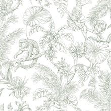 Forest Tropical Animal Toile Wallpaper