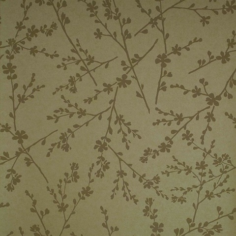 Forsythia Yellow Twiggy Wallpaper