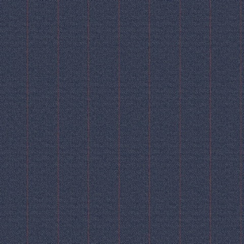 Fowler Classic Blue Vertical Plaid With Lines Wallpaper