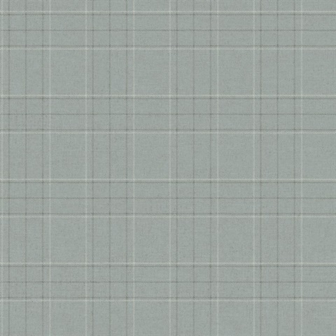 Fox Hollow Turquoise Dashed Plaid Wallpaper