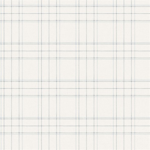 Fox Hollow White Dashed Plaid Wallpaper