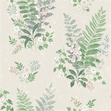 Foxglove Multicolor Botanical Wallpaper