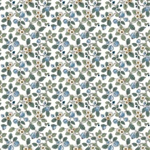 Framboise Blue Berry Vines Wallpaper