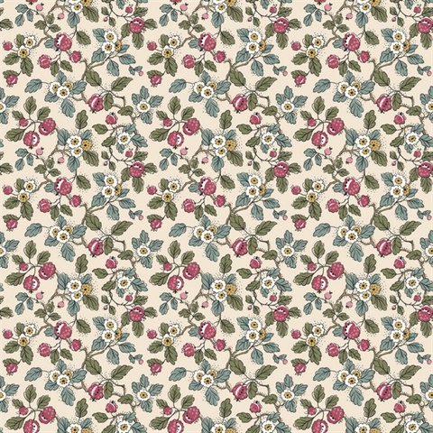 Framboise Merlot Berry Vines Wallpaper