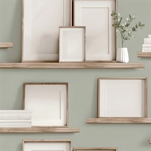 Frame Shelves Green Wallpaper