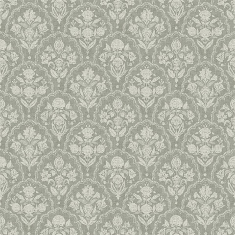 Frances Moss Fishscale Damask Wallpaper