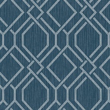 Frege Blue Textured Trellis Wallpaper