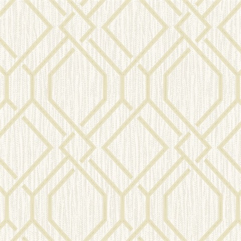 Frege Gold Textured Trellis Wallpaper