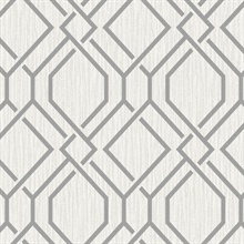 Frege Grey Textured Trellis Wallpaper