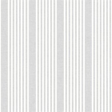 French Arctic Grey Linen Stripe Wallpaper