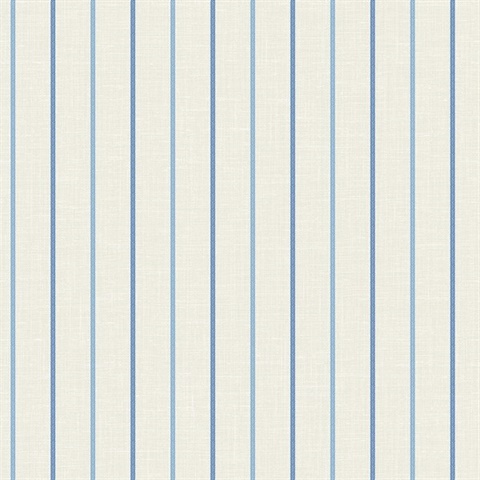 French Blue & Denim Wash Andree Stripe Wallpaper