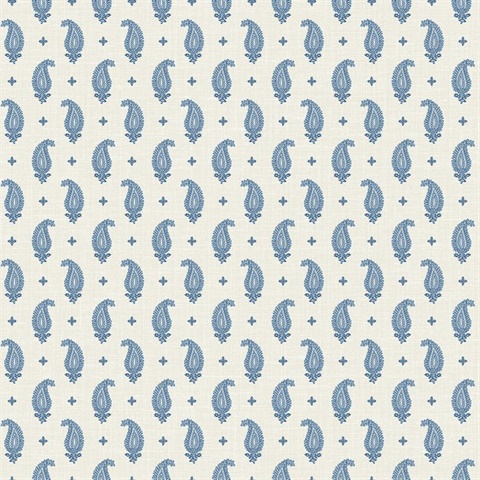 French Blue Maia Paisley Wallpaper