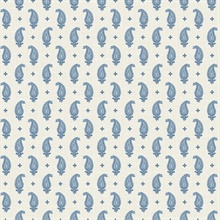French Blue Maia Paisley Wallpaper