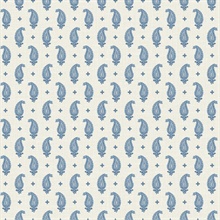 French Blue Maia Paisley Wallpaper