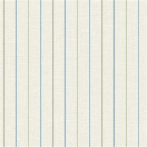 French Blue & Pomme Andree Stripe Wallpaper
