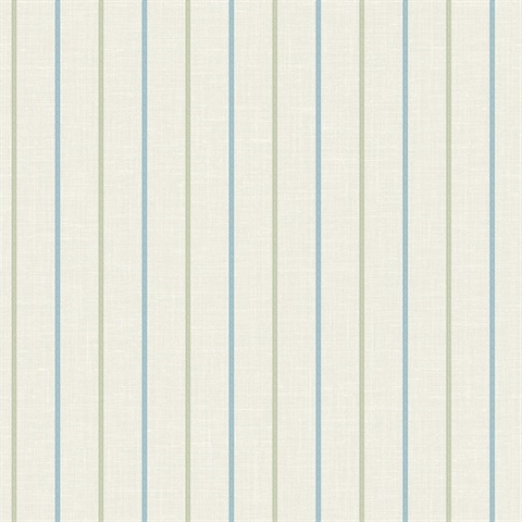 French Blue & Pomme Andree Stripe Wallpaper