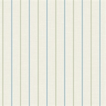 French Blue & Pomme Andree Stripe Wallpaper