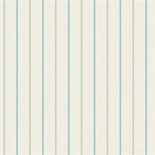 French Blue & Pomme Andree Stripe Wallpaper