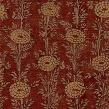 French Marigold Red & Gold Shimmering Floral Wallpaper