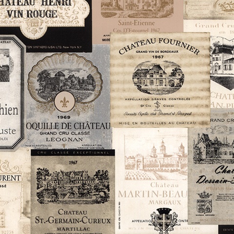 French Wine Labels Wallpaper