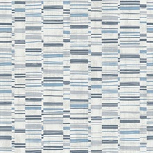 Fresnaye Blue Linen Horizontal Stripe Wallpaper