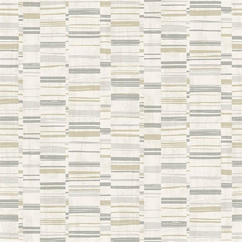 Fresnaye Grey Linen Horizontal Stripe Wallpaper