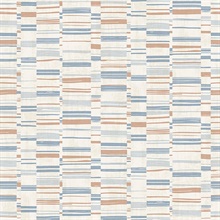 Fresnaye Light Blue Linen Horizontal Stripe Wallpaper