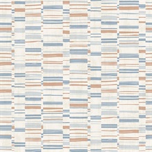 Fresnaye Light Blue Linen Horizontal Stripe Wallpaper