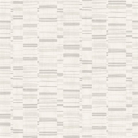 Fresnaye Light Grey Linen Horizontal Stripe Wallpaper