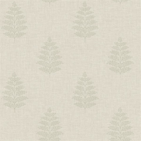 Frond Beige Leaf Wallpaper