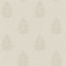 Frond Beige Leaf Wallpaper