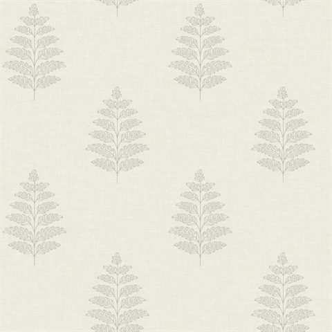 Frond Cream Leaf Wallpaper