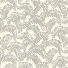 415-87983 | Fronde Silver Leaves Wallpaper | Wallpaper Boulevard