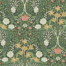 Froso Green Garden Damask Floral Wallpaper