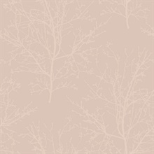 Frost Pink Glass Bead Frozen Branches Wallpaper