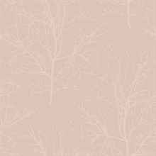 Frost Pink Glass Bead Frozen Branches Wallpaper