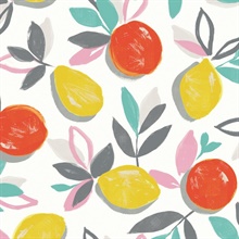 Fruit Toss Botanical Tropic Sunset Peel and Stick Wallpaper