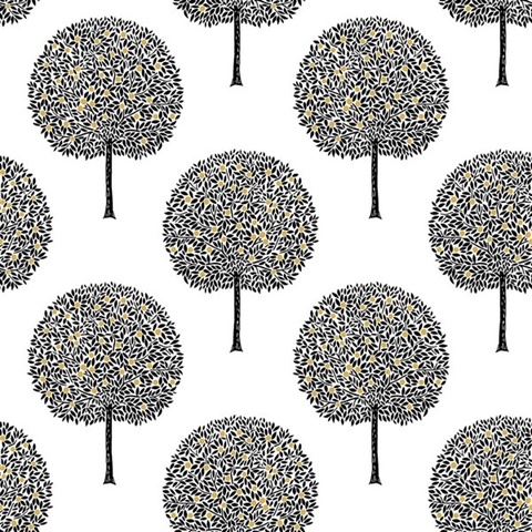 Fruit Trees Contrasto Wallpaper