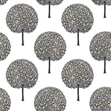 Fruit Trees Contrasto Wallpaper
