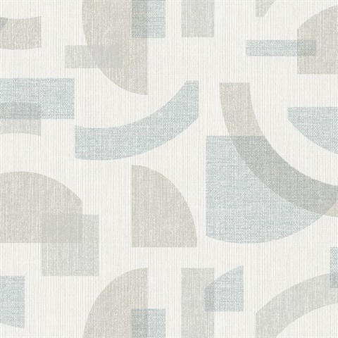 Fulton Light Blue Shapes Wallpaper