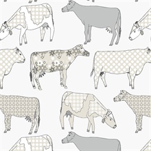 Funky Beige Moo Cows Wallpaper