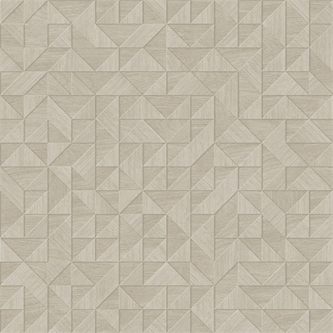 Gallerie Cream Geometric Wood Wallpaper