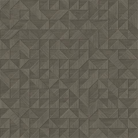 Gallerie Dark Grey Geometric Wood Wallpaper