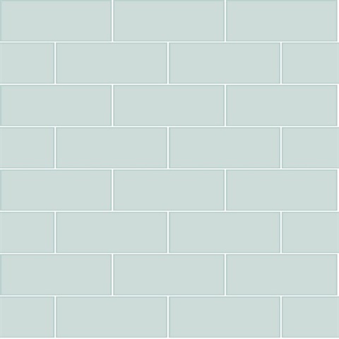 Galley Light Blue Horizontal Textured Subway Tile Wallpaper