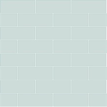 Galley Light Blue Horizontal Textured Subway Tile Wallpaper