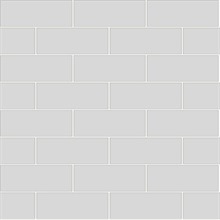 Galley Light Grey Horizontal Textured Subway Tile Wallpaper