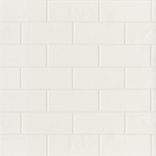 Galley White Horizontal Textured Subway Tile Wallpaper