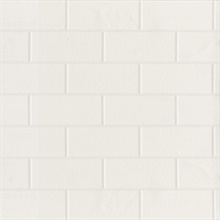 Galley White Horizontal Textured Subway Tile Wallpaper