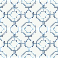 Gallina Blue Geometric Trellis Wallpaper